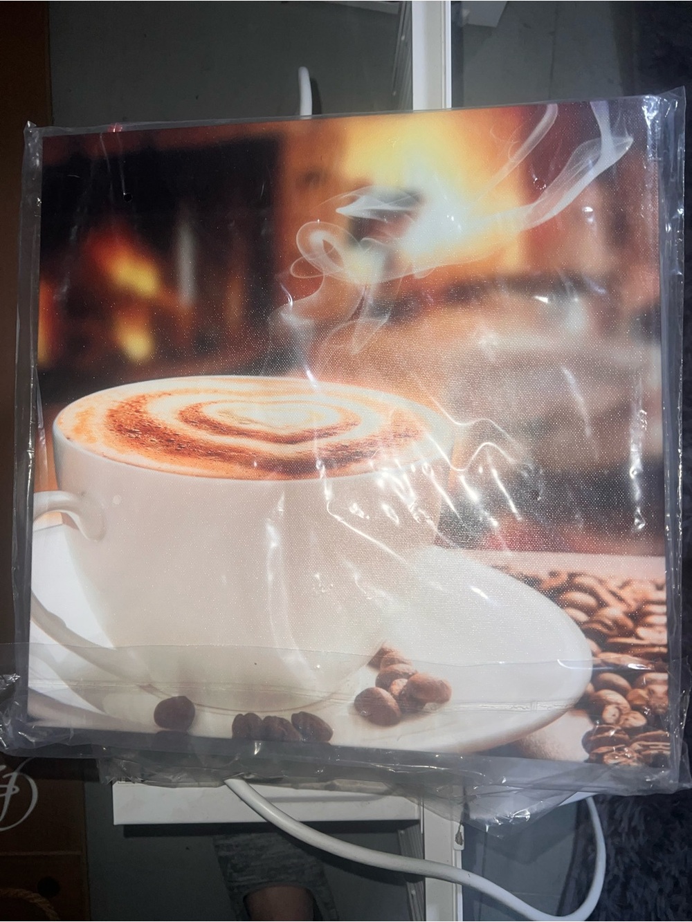 Coffee Theme Canvas Wall Art, Kitchen Decor Pictures, 4 Panel Set, Brown - Picture 3 of 6
